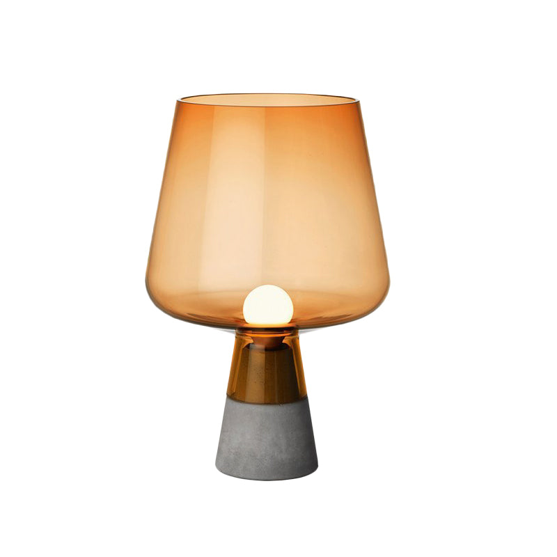 Truncated Cone Cognac Glass Table Lamp Mid Century Single 8