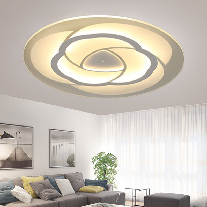 Blossom Extra Thin Acrylic Flushmount Modernism White Integrated LED Flush Mount Ceiling Light in Warm/White Light, 16.5