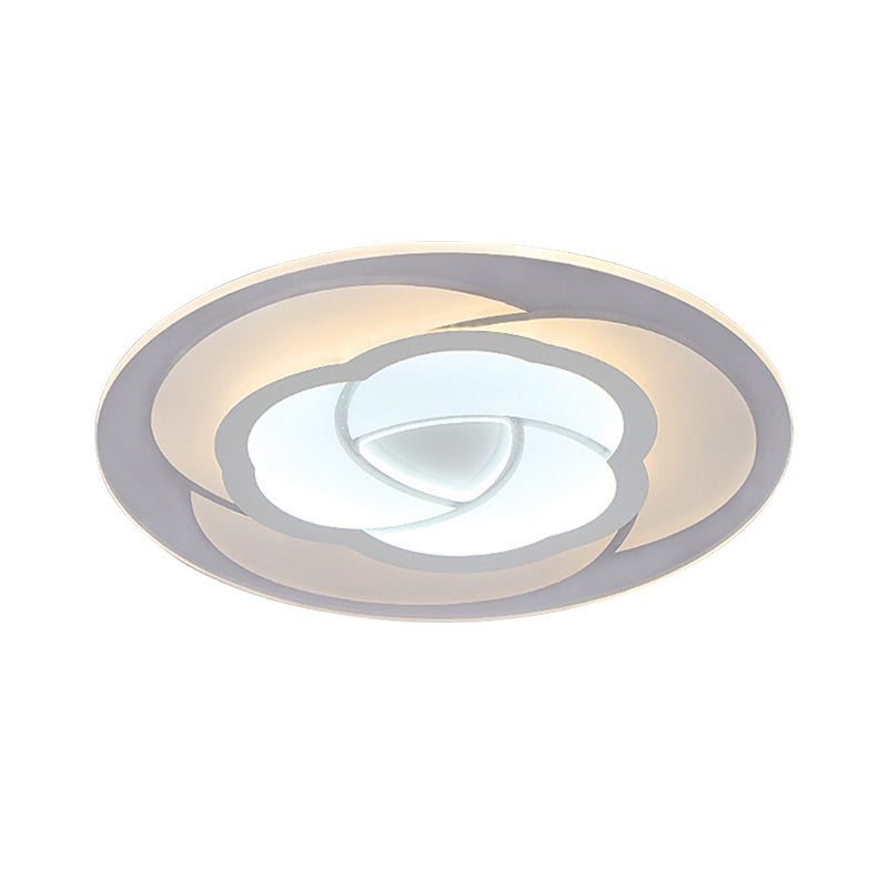 Blossom Extra Thin Acrylic Flushmount Modernism White Integrated LED Flush Mount Ceiling Light in Warm/White Light, 16.5