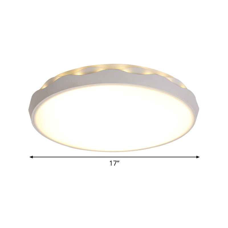 White Rounded Ceiling Lighting Minimalist Iron 17