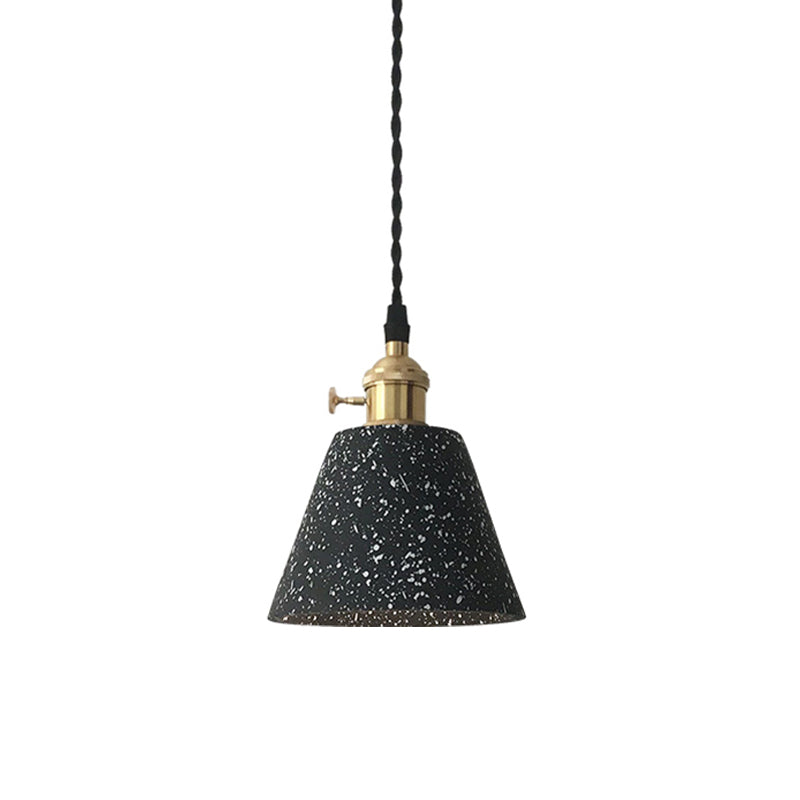 Black Tapered Ceiling Suspension Lamp Industrial Cement 1-Head Living Room Pendant Light Fixture Clearhalo 'Ceiling Lights' 'Industrial Pendants' 'Industrial' 'Middle Century Pendants' 'Pendant Lights' 'Pendants' 'Tiffany' Lighting' 1454714