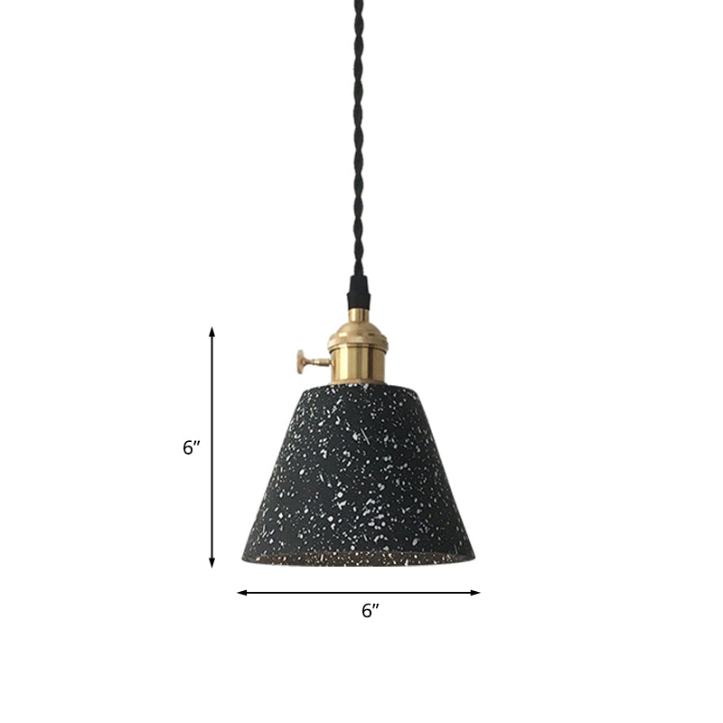 Black Tapered Ceiling Suspension Lamp Industrial Cement 1-Head Living Room Pendant Light Fixture Clearhalo 'Ceiling Lights' 'Industrial Pendants' 'Industrial' 'Middle Century Pendants' 'Pendant Lights' 'Pendants' 'Tiffany' Lighting' 1454715