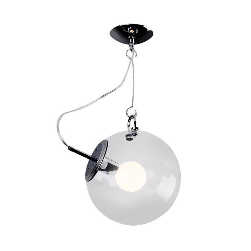 Small Globe Clear Glass Flushmount Minimalism Single Chrome Semi Flush Mount Ceiling Light Clearhalo 'Ceiling Lights' 'Close To Ceiling Lights' 'Close to ceiling' 'Glass shade' 'Glass' 'Pendant Lights' 'Semi-flushmount' Lighting' 1454874