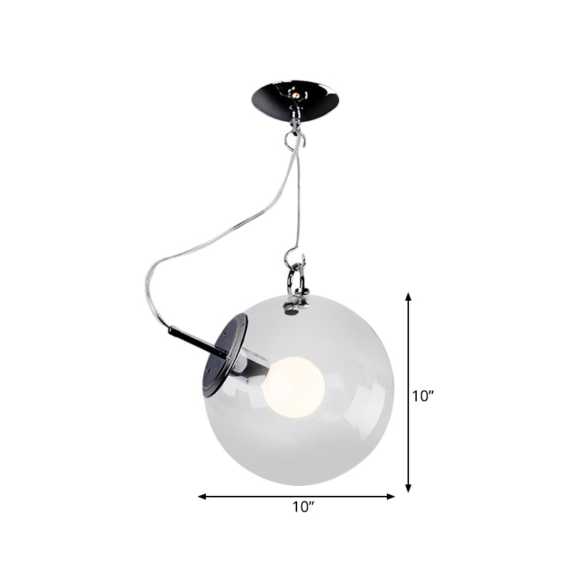 Small Globe Clear Glass Flushmount Minimalism Single Chrome Semi Flush Mount Ceiling Light Clearhalo 'Ceiling Lights' 'Close To Ceiling Lights' 'Close to ceiling' 'Glass shade' 'Glass' 'Pendant Lights' 'Semi-flushmount' Lighting' 1454875