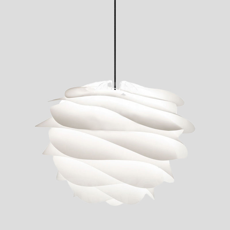 Modernist Layered Petals Drop Pendant Acrylic 1-Light Living Room Ceiling Suspension Lamp in White Clearhalo 'Ceiling Lights' 'Modern Pendants' 'Modern' 'Pendant Lights' 'Pendants' Lighting' 1455844