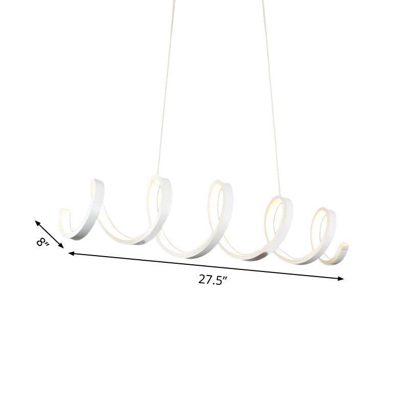 White Coiled Hanging Light Modernist Acrylic LED Chandelier Pendant in Warm/White/Natural Light for Dining Room Clearhalo 'Ceiling Lights' 'Chandeliers' 'Modern Chandeliers' 'Modern' Lighting' 1455926