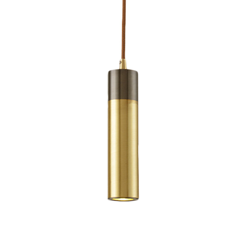 Column Beer Bar Hanging Light Kit Metal 1-Light Postmodernist Ceiling Pendant in Brass-Black Clearhalo 'Ceiling Lights' 'Modern Pendants' 'Modern' 'Pendant Lights' 'Pendants' Lighting' 1456428