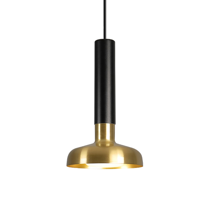 Mid Century Torch Metal Pendant Lighting LED Ceiling Suspension Lamp in Black-Gold over Kitchen Dinette Clearhalo 'Ceiling Lights' 'Modern Pendants' 'Modern' 'Pendant Lights' 'Pendants' Lighting' 1456443