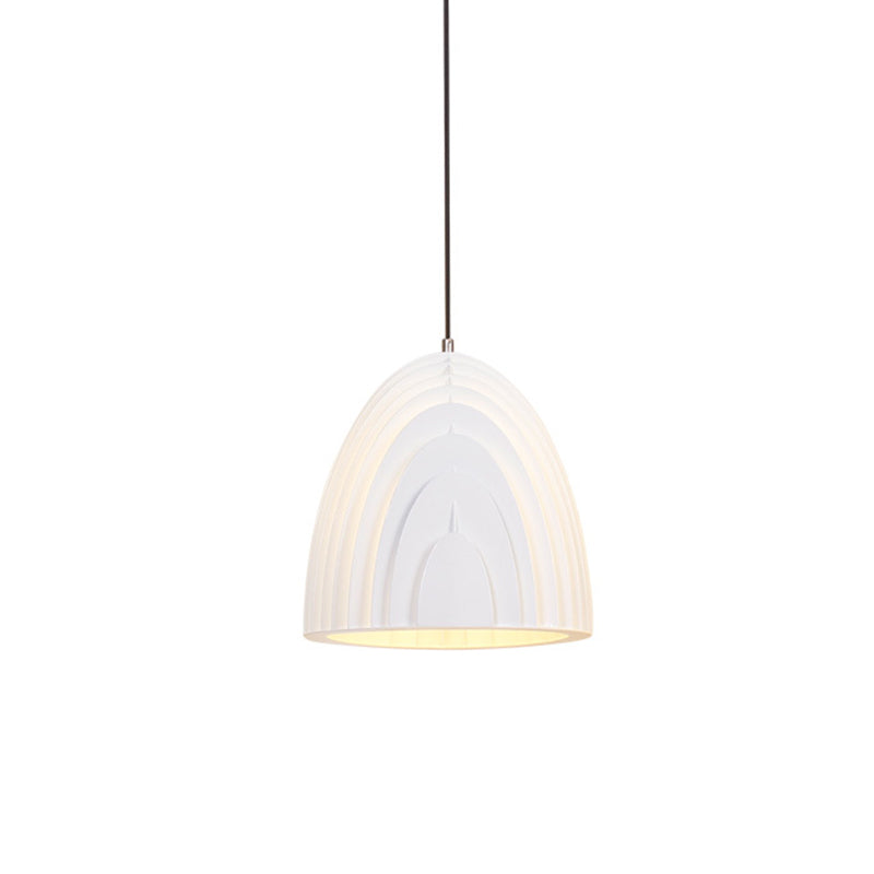 Wood Grain Designed Dome Suspension Lamp Simple Creative Single White/Yellow/Blue Pendant Light Kit Clearhalo 'Ceiling Lights' 'Modern Pendants' 'Modern' 'Pendant Lights' 'Pendants' Lighting' 1456655