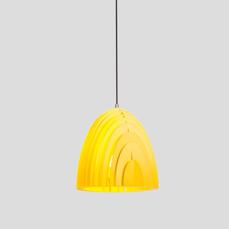 Wood Grain Designed Dome Suspension Lamp Simple Creative Single White/Yellow/Blue Pendant Light Kit Clearhalo 'Ceiling Lights' 'Modern Pendants' 'Modern' 'Pendant Lights' 'Pendants' Lighting' 1456660