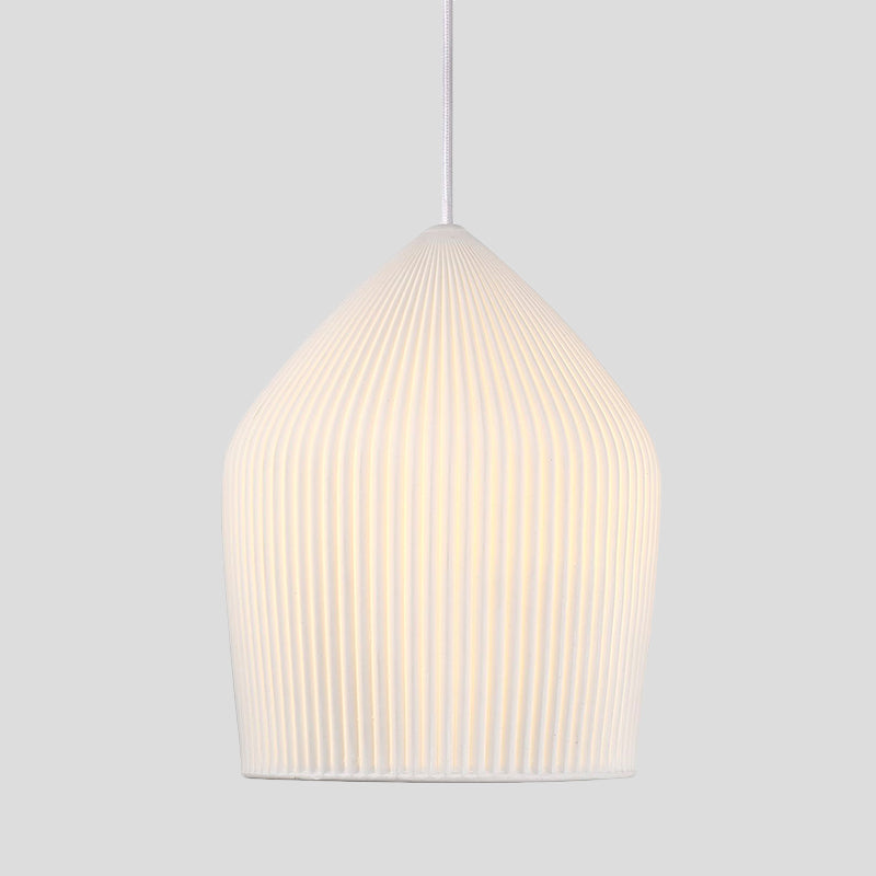 Simple Single Suspension Pendant Light Prismatic Glass White Cloche Hanging Lamp Kit Clearhalo 'Ceiling Lights' 'Modern Pendants' 'Modern' 'Pendant Lights' 'Pendants' Lighting' 1456731