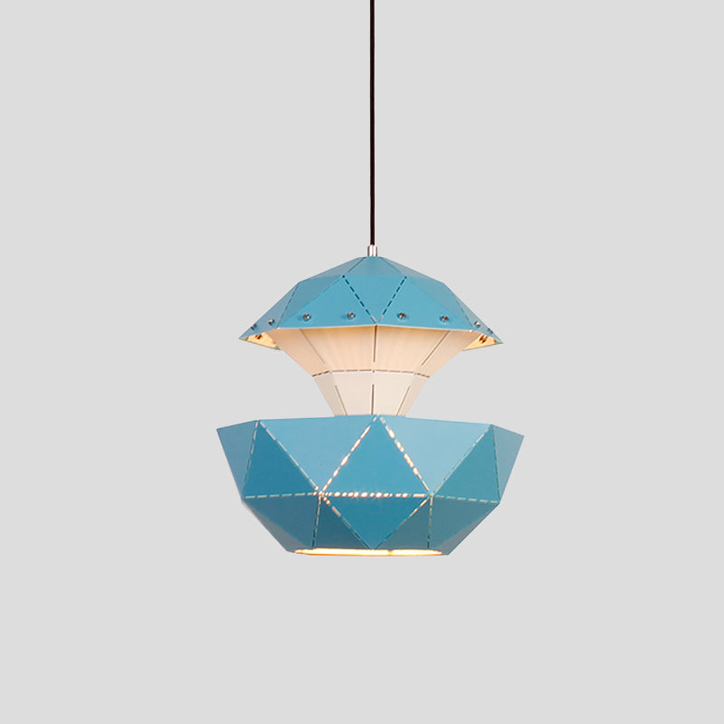 Iron Sailboat Laser-Cut Hanging Lamp Macaron 1 Light Pink/Blue/White Pendant Ceiling Light for Living Room Clearhalo 'Ceiling Lights' 'Modern Pendants' 'Modern' 'Pendant Lights' 'Pendants' Lighting' 1456781