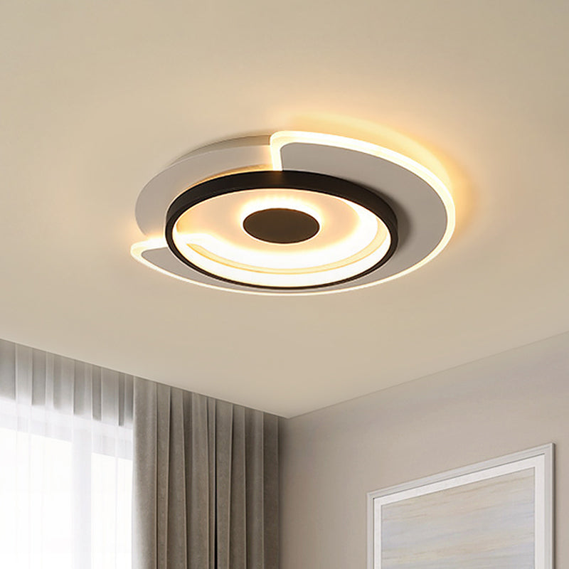 Thin Round Flush Mount Lighting Minimal Acrylic Hotel 18