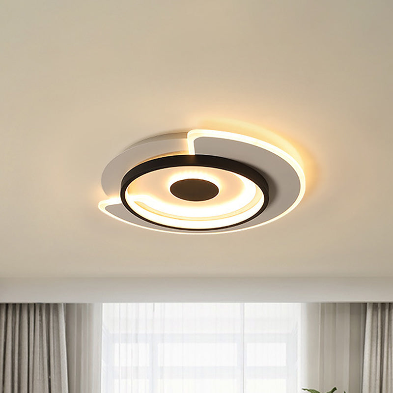 Thin Round Flush Mount Lighting Minimal Acrylic Hotel 18