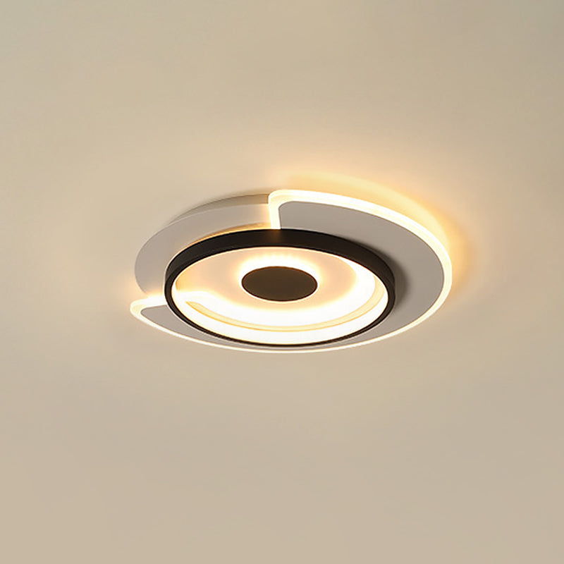 Thin Round Flush Mount Lighting Minimal Acrylic Hotel 18