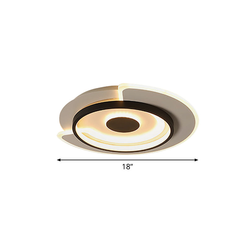 Thin Round Flush Mount Lighting Minimal Acrylic Hotel 18