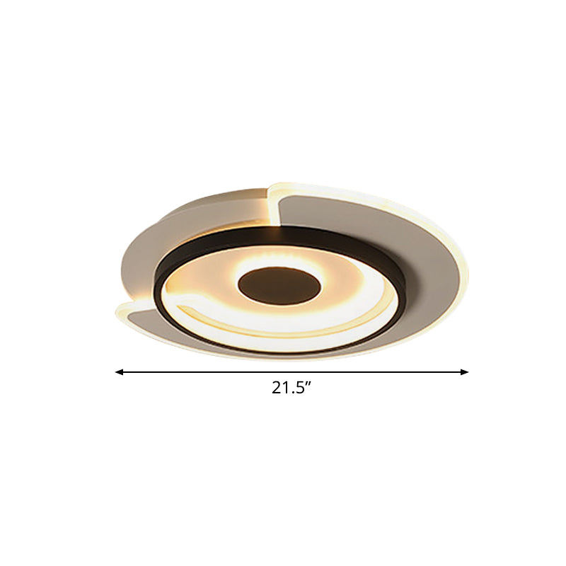 Thin Round Flush Mount Lighting Minimal Acrylic Hotel 18