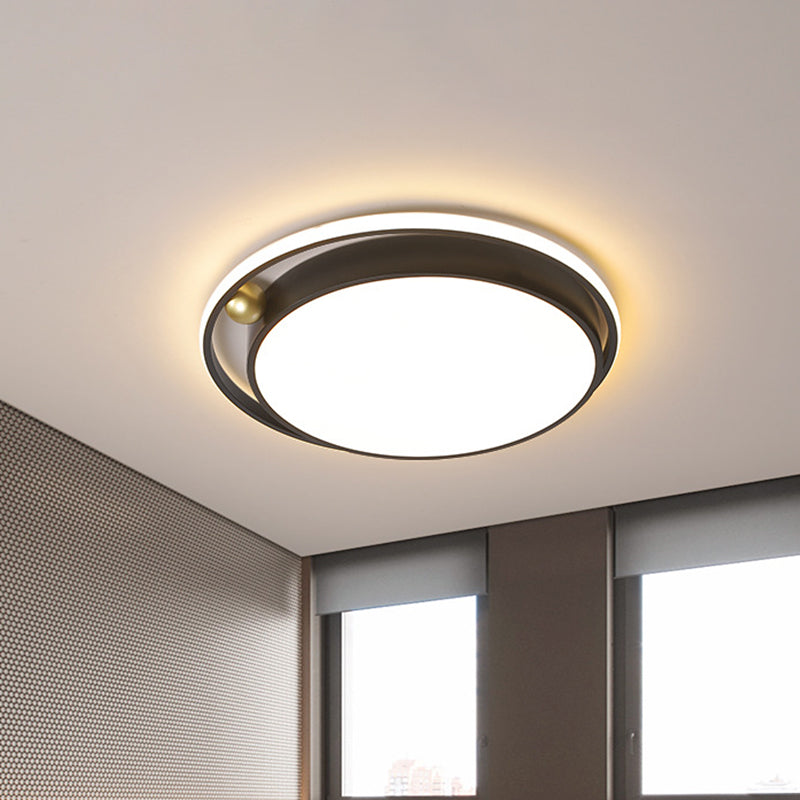 Round Bedroom Ceiling Flush Light Iron 16