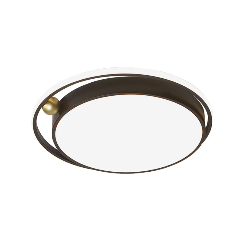 Round Bedroom Ceiling Flush Light Iron 16