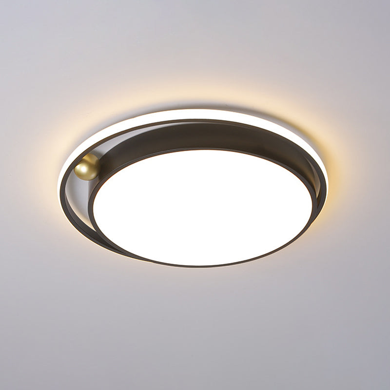 Round Bedroom Ceiling Flush Light Iron 16