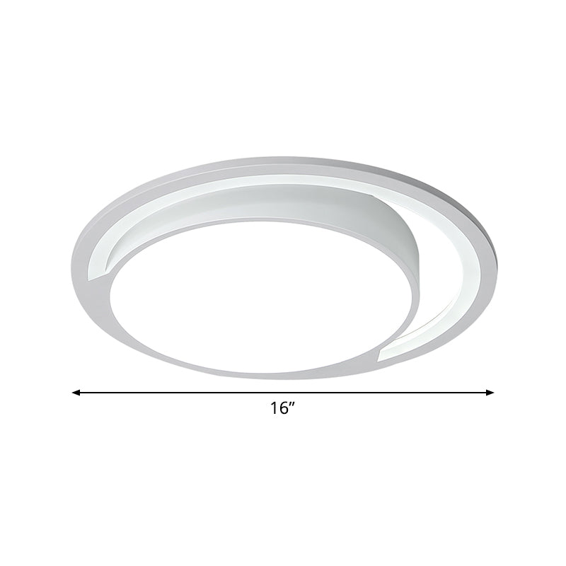 Acrylic Round Surface Ceiling Light Minimalism White 16