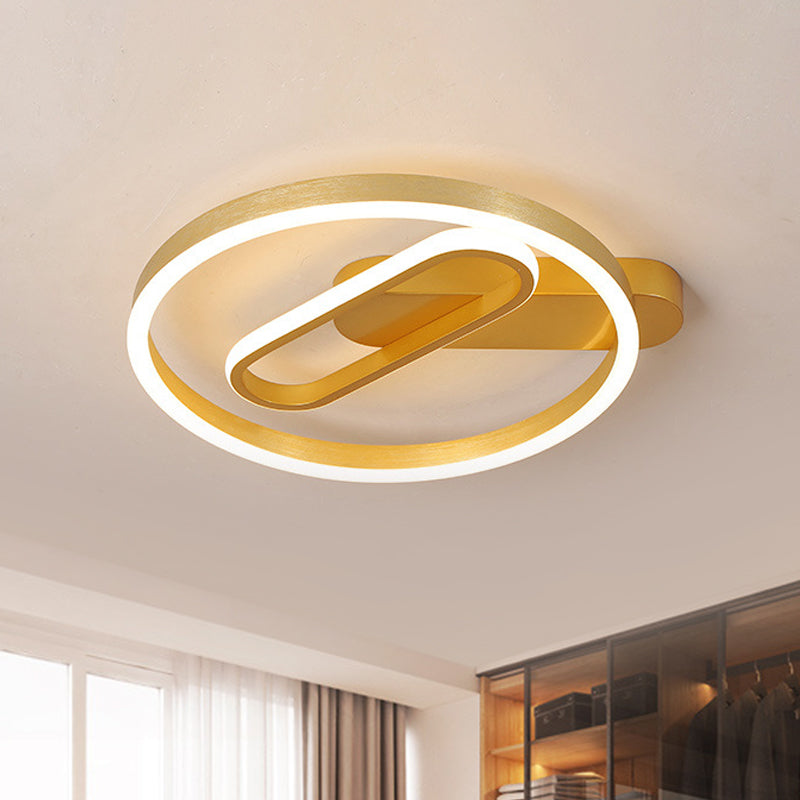 Circle and Oblong Inner Ceiling Flush Simple Aluminum Bedroom 16