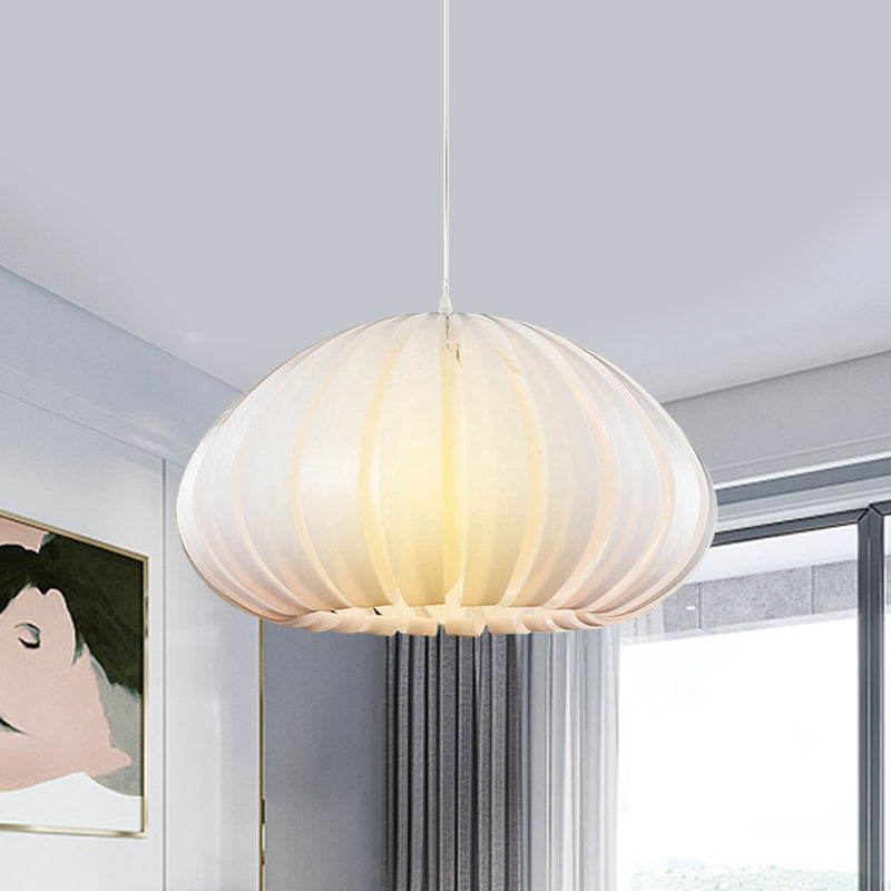 Simple Squash Suspension Light Acrylic Single Dining Table Ceiling Pendant in White/Black with Blade Design Clearhalo 'Ceiling Lights' 'Modern Pendants' 'Modern' 'Pendant Lights' 'Pendants' Lighting' 1457531