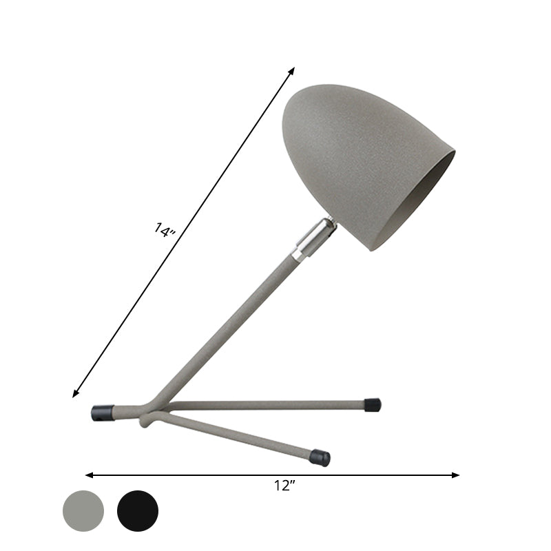 Bullet Head Rotatable Task Lighting Nordic Metal Single Silver Grey/Black Desk Lamp with Oblique Design Clearhalo 'Lamps' 'Table Lamps' Lighting' 1457646