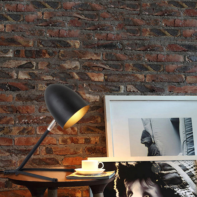 Bullet Head Rotatable Task Lighting Nordic Metal Single Silver Grey/Black Desk Lamp with Oblique Design Clearhalo 'Lamps' 'Table Lamps' Lighting' 1457649