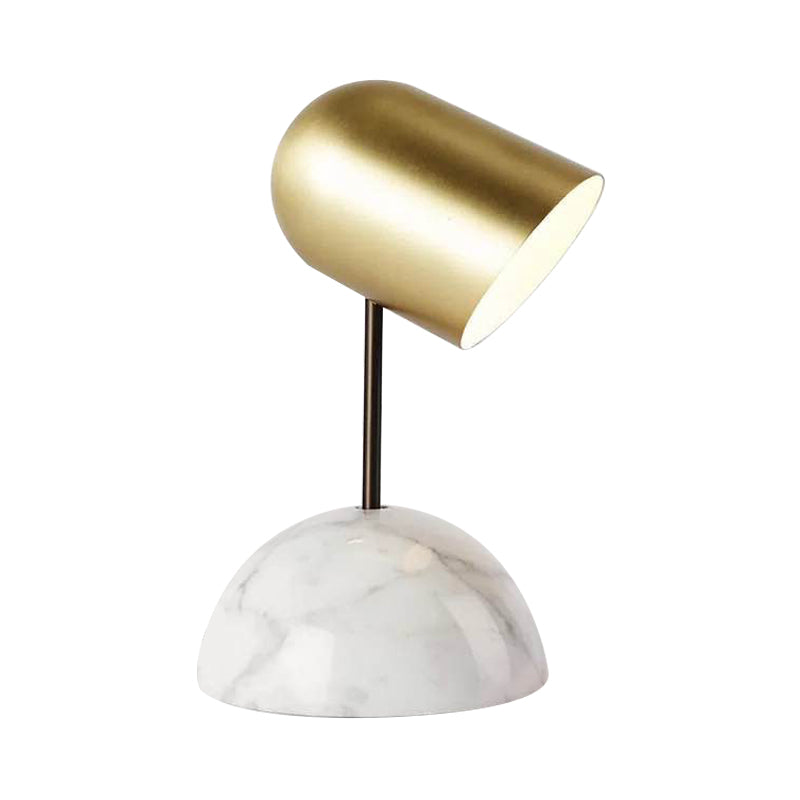 Marble Dome Table Light Postmodern 1 Head Nightstand Light with Angled Elongated Lampshade in Gold Clearhalo 'Lamps' 'Table Lamps' Lighting' 1457729