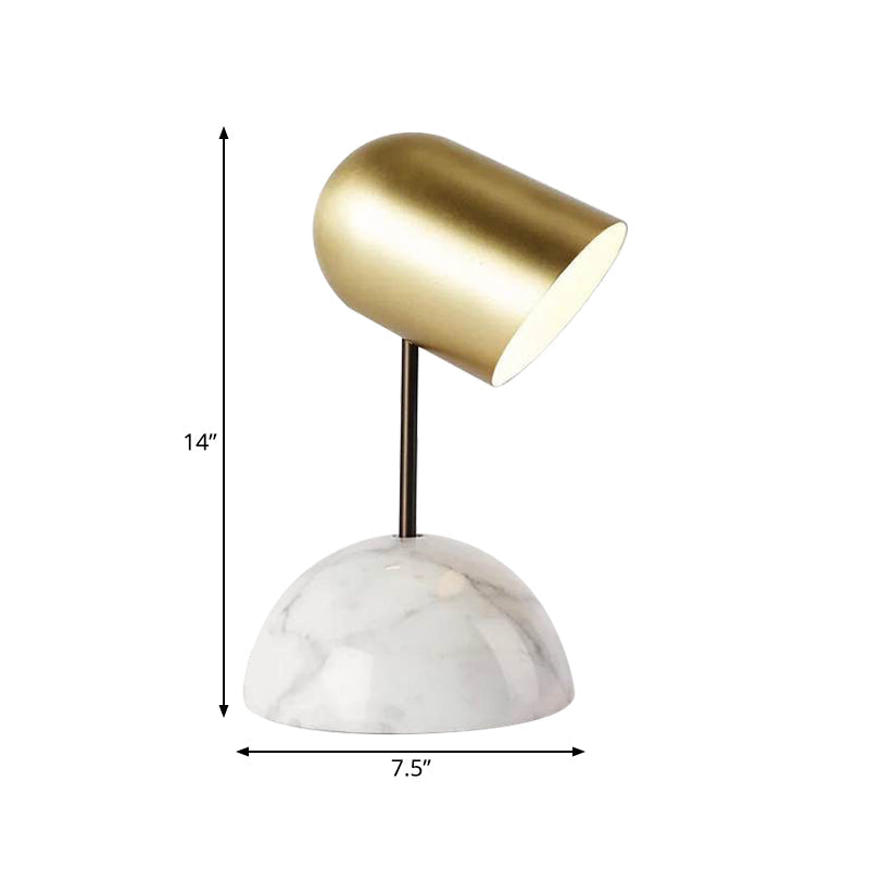 Marble Dome Table Light Postmodern 1 Head Nightstand Light with Angled Elongated Lampshade in Gold Clearhalo 'Lamps' 'Table Lamps' Lighting' 1457730
