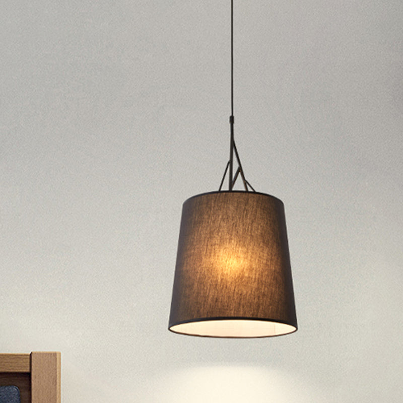 Hand Sewn Fabric Conic Pendant Lamp Nordic Single Black/White Hanging Ceiling Light with Twig Arm Clearhalo 'Ceiling Lights' 'Modern Pendants' 'Modern' 'Pendant Lights' 'Pendants' Lighting' 1459160