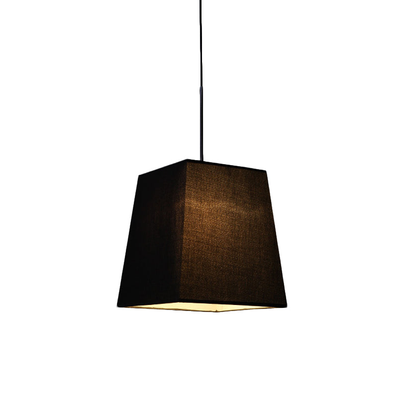 Trapezoidal Mini Pendant Light Simplicity Fabric Single Black Suspension Lamp for Dining Room Clearhalo 'Ceiling Lights' 'Modern Pendants' 'Modern' 'Pendant Lights' 'Pendants' Lighting' 1459180