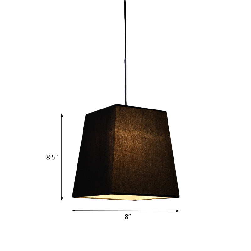 Trapezoidal Mini Pendant Light Simplicity Fabric Single Black Suspension Lamp for Dining Room Clearhalo 'Ceiling Lights' 'Modern Pendants' 'Modern' 'Pendant Lights' 'Pendants' Lighting' 1459181