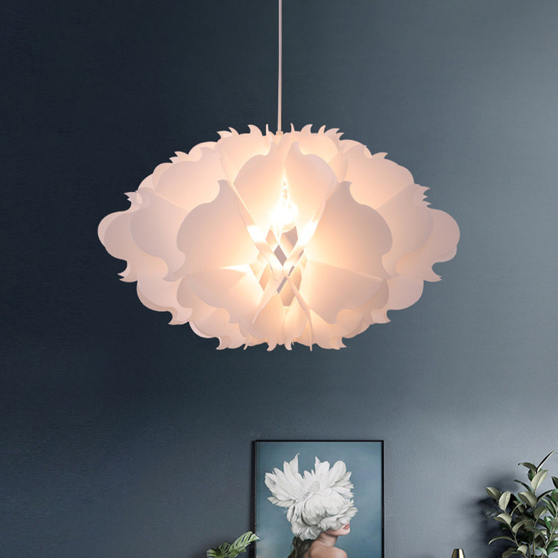 White Floral Suspension Light Modernist 1 Light Acrylic Hanging Pendant over Table Clearhalo 'Ceiling Lights' 'Modern Pendants' 'Modern' 'Pendant Lights' 'Pendants' Lighting' 1459259