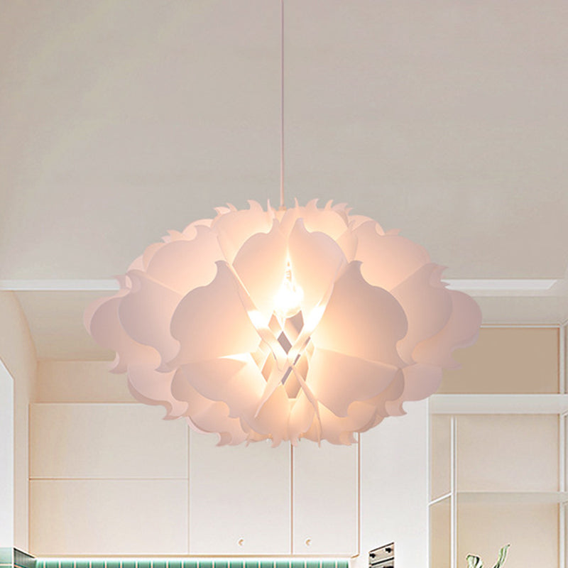 White Floral Suspension Light Modernist 1 Light Acrylic Hanging Pendant over Table Clearhalo 'Ceiling Lights' 'Modern Pendants' 'Modern' 'Pendant Lights' 'Pendants' Lighting' 1459260