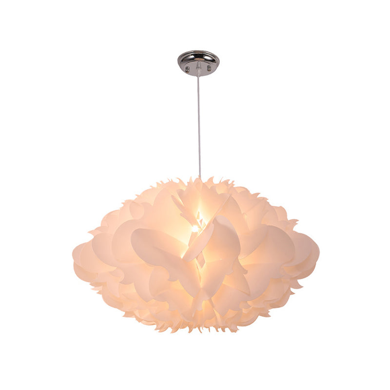 White Floral Suspension Light Modernist 1 Light Acrylic Hanging Pendant over Table Clearhalo 'Ceiling Lights' 'Modern Pendants' 'Modern' 'Pendant Lights' 'Pendants' Lighting' 1459261