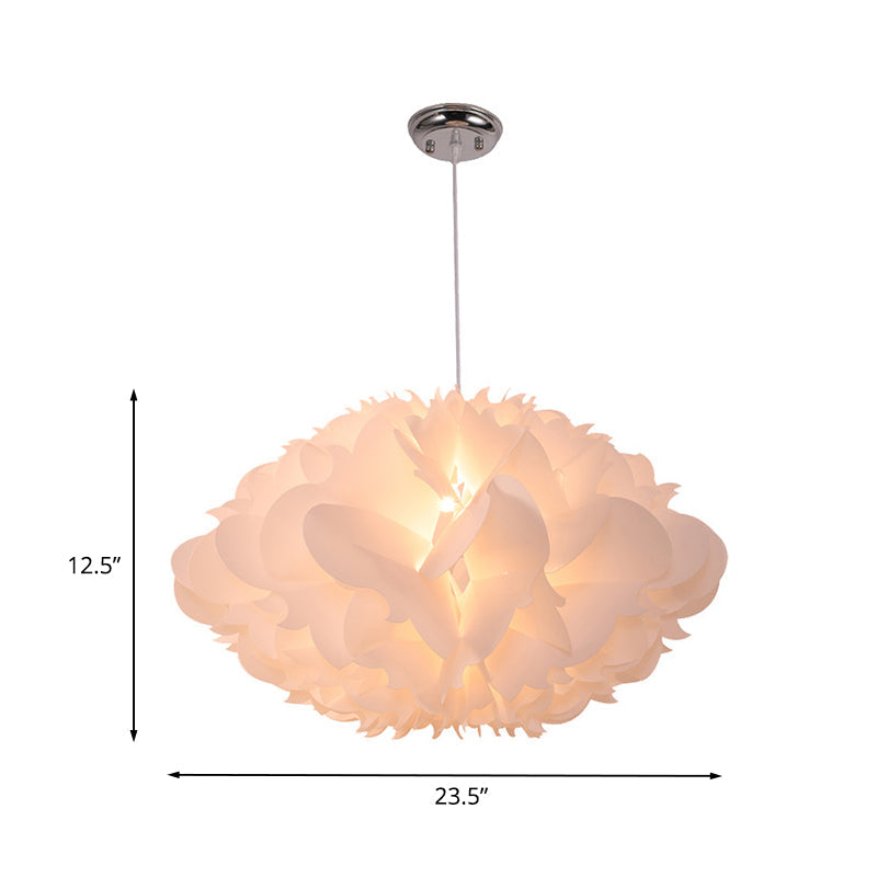 White Floral Suspension Light Modernist 1 Light Acrylic Hanging Pendant over Table Clearhalo 'Ceiling Lights' 'Modern Pendants' 'Modern' 'Pendant Lights' 'Pendants' Lighting' 1459262