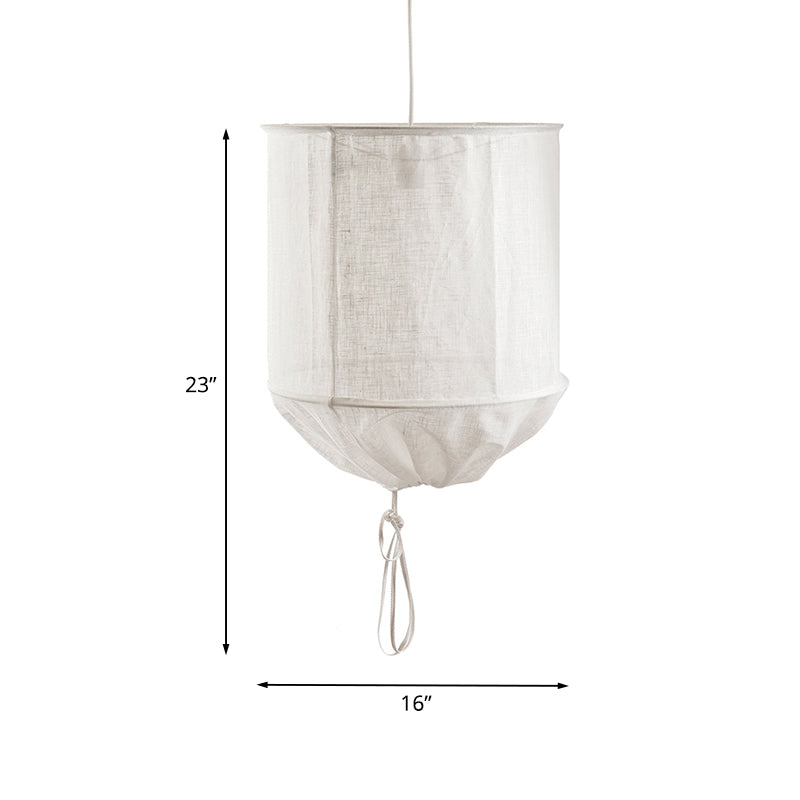 Hand-Worked Barrel Fabric Pendant Lamp Modern 1-Light Flaxen Hanging Ceiling Light with Pull String Clearhalo 'Ceiling Lights' 'Modern Pendants' 'Modern' 'Pendant Lights' 'Pendants' Lighting' 1459277