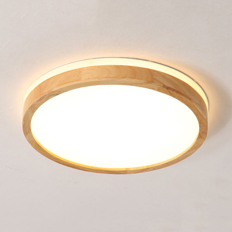 Wood Tambour Ceiling Flush Mount Nordic Beige 12