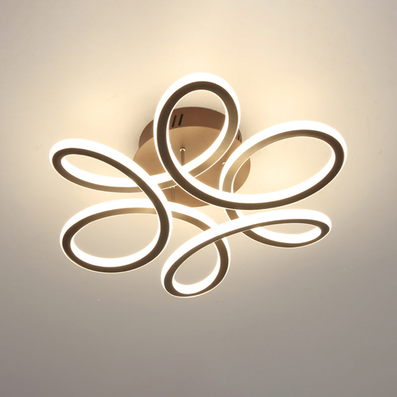 Modern Blooming Acrylic Ceiling Light LED Flush Mount Recessed Lighting in Gold/Coffee for Bedroom, Warm/White Light Clearhalo 'Ceiling Lights' 'Close To Ceiling Lights' 'Close to ceiling' Lighting' 1459653