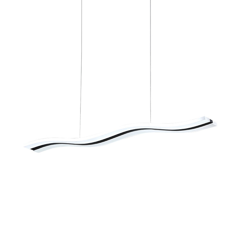 Waveform Drop Pendant Simple Acrylic Office LED Hanging Light Fixture in Black, Warm/White Light Clearhalo 'Ceiling Lights' 'Modern Pendants' 'Modern' 'Pendant Lights' 'Pendants' Lighting' 1459678