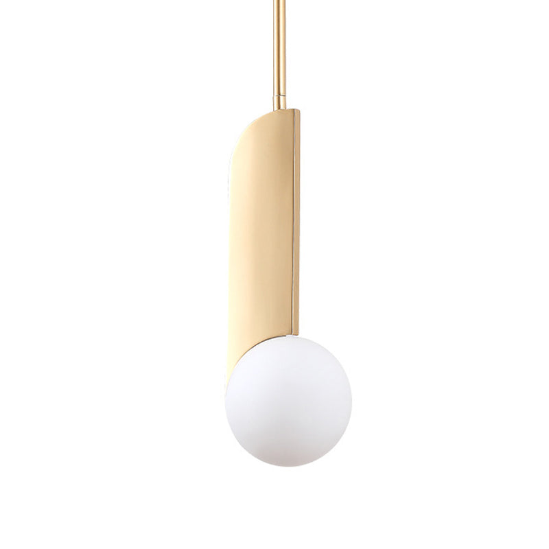 Colonial Spherical Ceiling Pendant Light 1 Bulb Ivory Glass Suspension Lighting in Gold for Living Room Clearhalo 'Ceiling Lights' 'Pendant Lights' 'Pendants' Lighting' 1460810