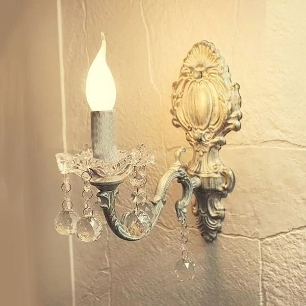 Candle Corridor Kitchen Wall Sconce Metal One Light Traditional Style Wall Lamp in White Finish White A Clearhalo 'Wall Lamps & Sconces' 'Wall Lights' Lighting' 14665