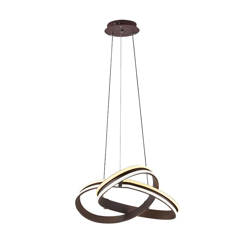 Winding Acrylic Chandelier Light Contemporary LED Brown Ceiling Pendant in Warm/White/Natural Light Clearhalo 'Ceiling Lights' 'Chandeliers' 'Modern Chandeliers' 'Modern' Lighting' 146749