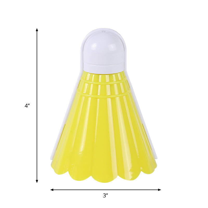 Kids Badminton Ball Plug Wall Nightlight Plastic Bedroom LED Night Lamp in Yellow Clearhalo 'Night Lights' 'Wall Lights' Lighting' 1468186