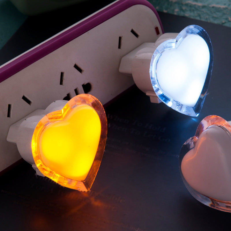 Bedside Plug-in LED Nightlight Modern Clear Wall Lighting with Love Heart Plastic Shade Clear Clearhalo 'Night Lights' 'Wall Lights' Lighting' 1468203