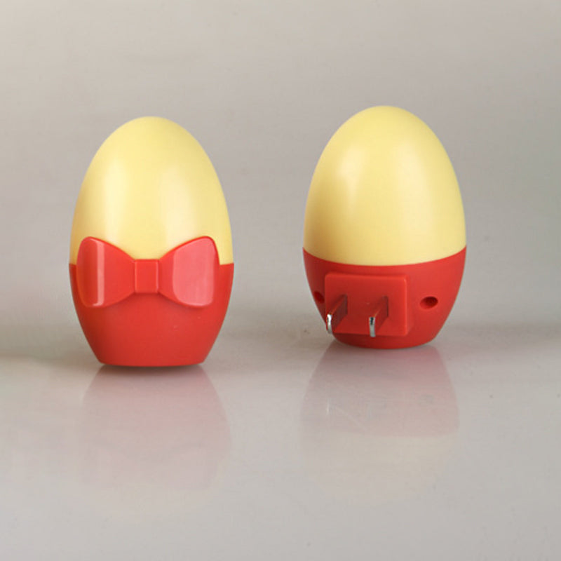 Kids Egg Shaped Mini Night Light Plastic Bedside LED Wall Lamp with Plug in Yellow-Red Yellow-Red Clearhalo 'Night Lights' 'Wall Lights' Lighting' 1468211