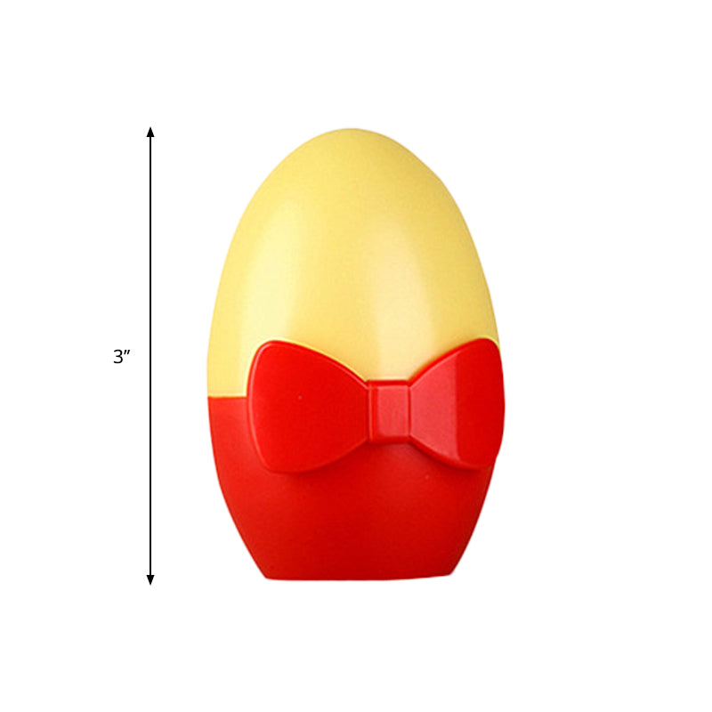 Kids Egg Shaped Mini Night Light Plastic Bedside LED Wall Lamp with Plug in Yellow-Red Clearhalo 'Night Lights' 'Wall Lights' Lighting' 1468214