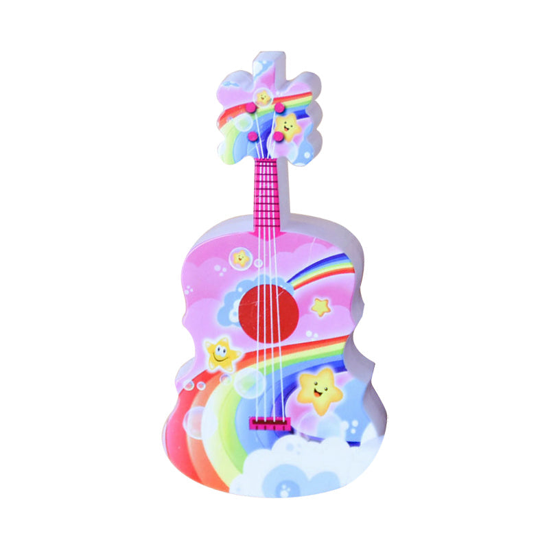 Guitar Mini Plug in LED Wall Lamp Kids Plastic Blue and Yellow/Red and Blue Night Lighting with Remote Clearhalo 'Night Lights' 'Wall Lights' Lighting' 1468280